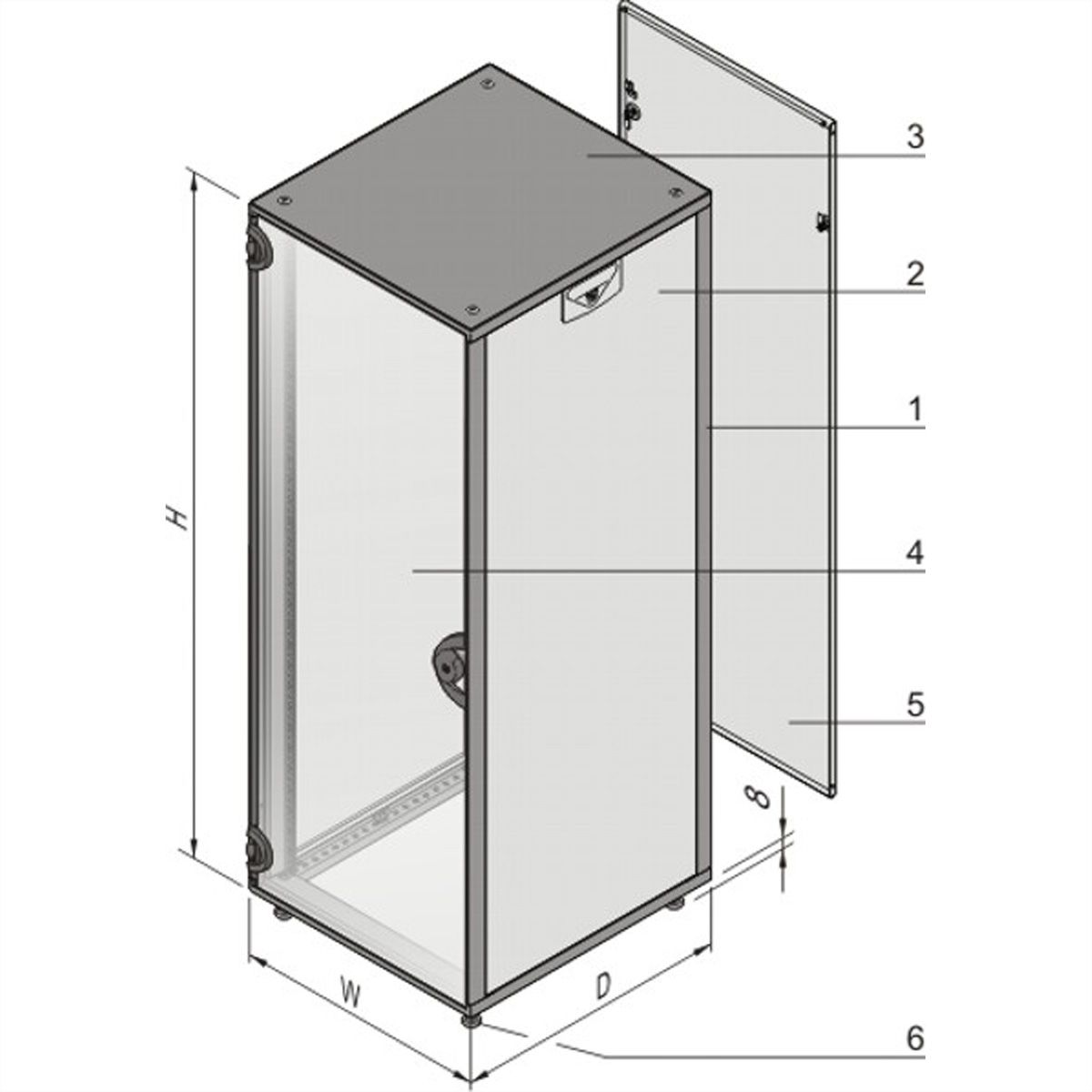 Schroff 19 Schrank Mit Rauchglastur Und Ruckwand Novastar 16he 553b 600t 7021 Secomp Gmbh