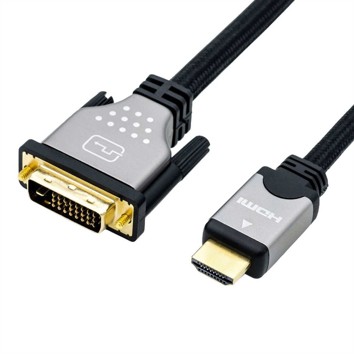 ROLINE Monitorkabel DVI - HDMI, ST-ST, dual link, schwarz / silber, 2 m ...