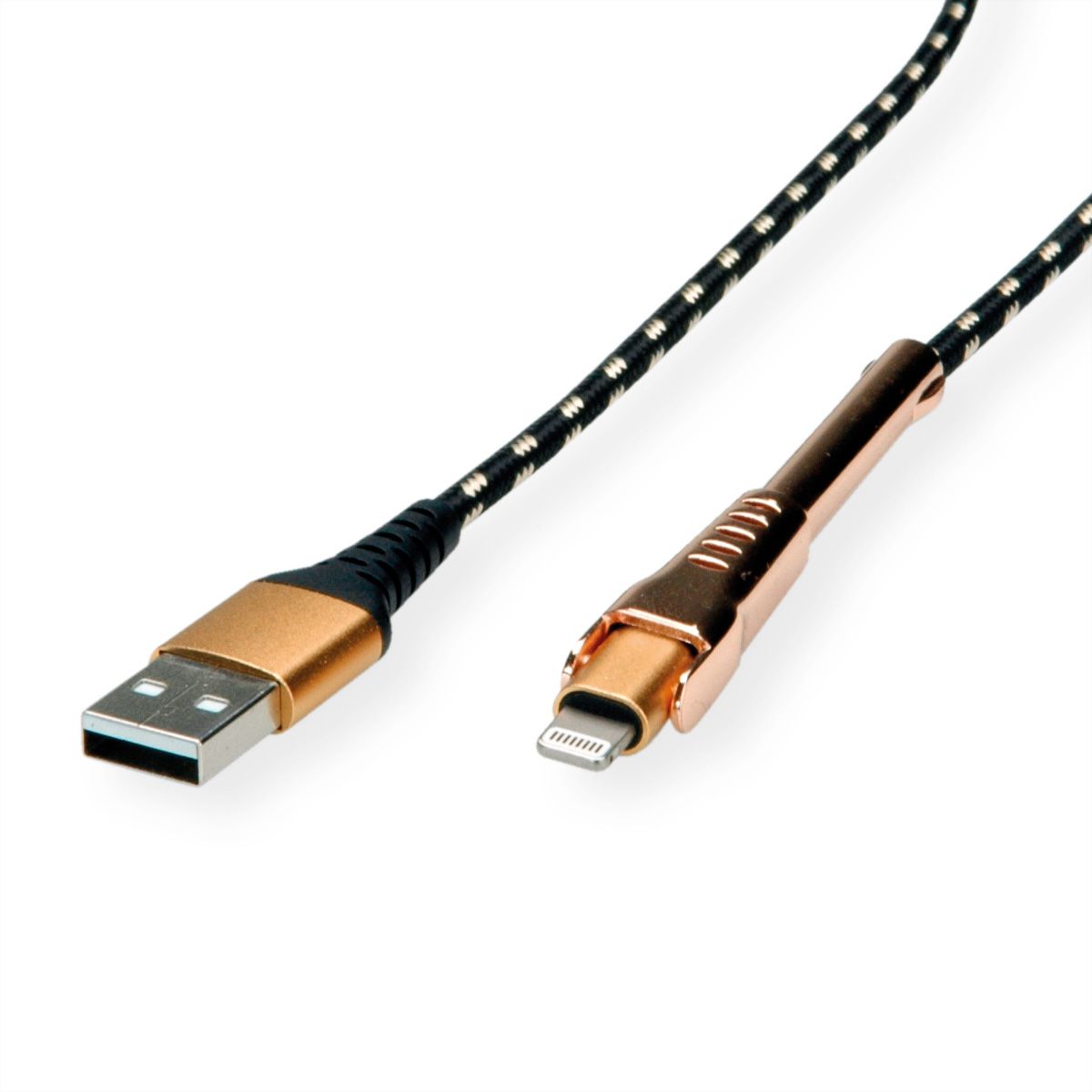 Roline Gold Usb 2 0 Sync Ladekabel Mit Lightning Connector Mit Smartphone Stutzfunktion 1 M Secomp Gmbh
