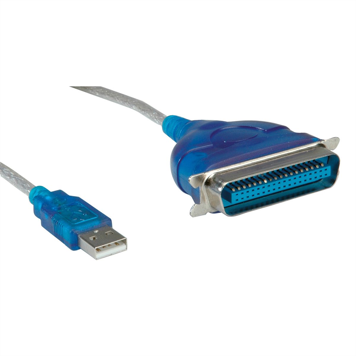 VALUE USB Konverter Kabel USB nach IEEE 1284, türkis, 1,8 m - SECOMP GmbH