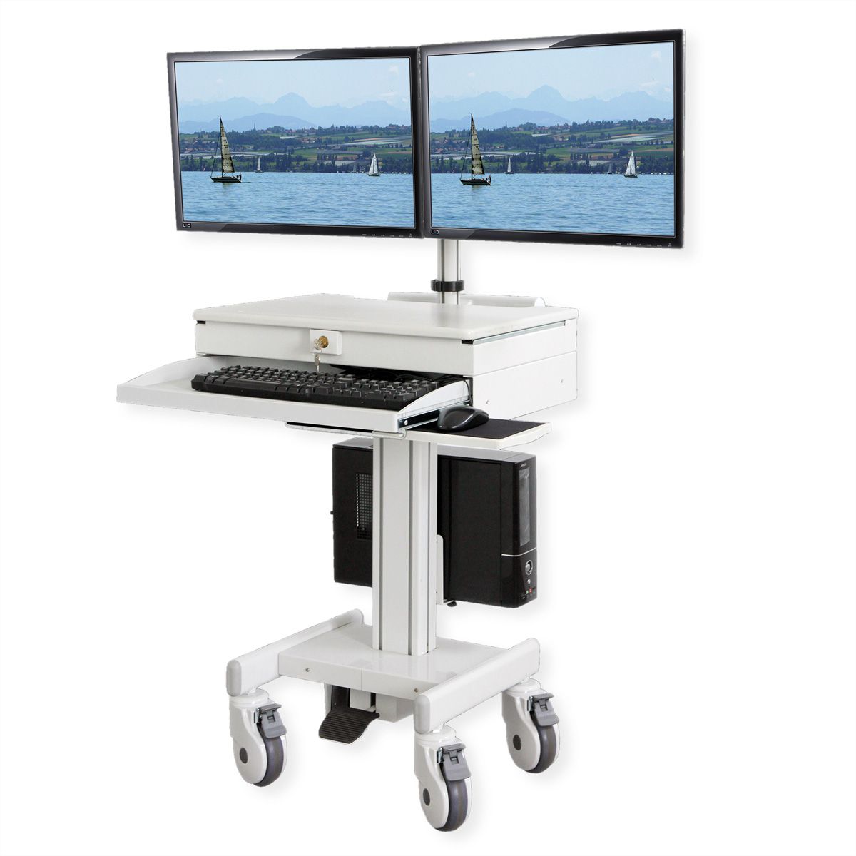 ROLINE Mobile PC-/LCD-Arbeitsstation, höhenverstellbar - SECOMP GmbH