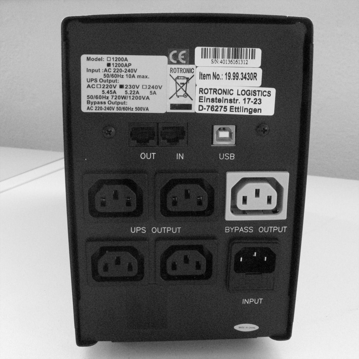 VALUE UPS 1200 Line Interaktive USV mit USB Port GmbH