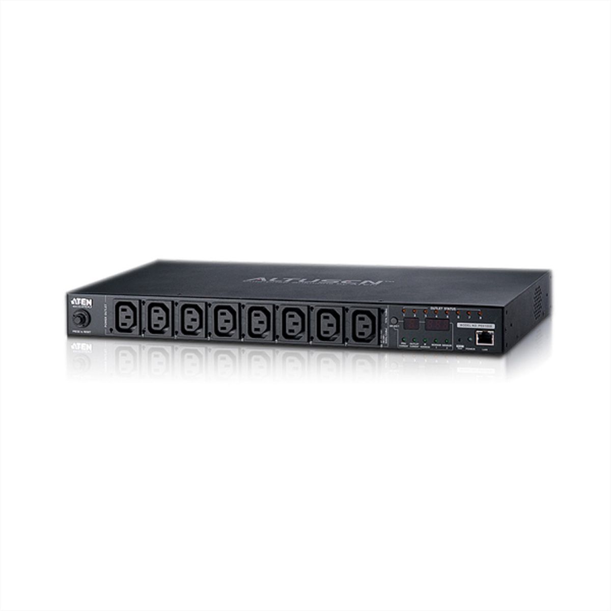 ATEN  PE6208G IP-Fernschaltsteckdose, 8 Port, 1HE, 7xC13, 1x C19 , 16A, Energiemessung