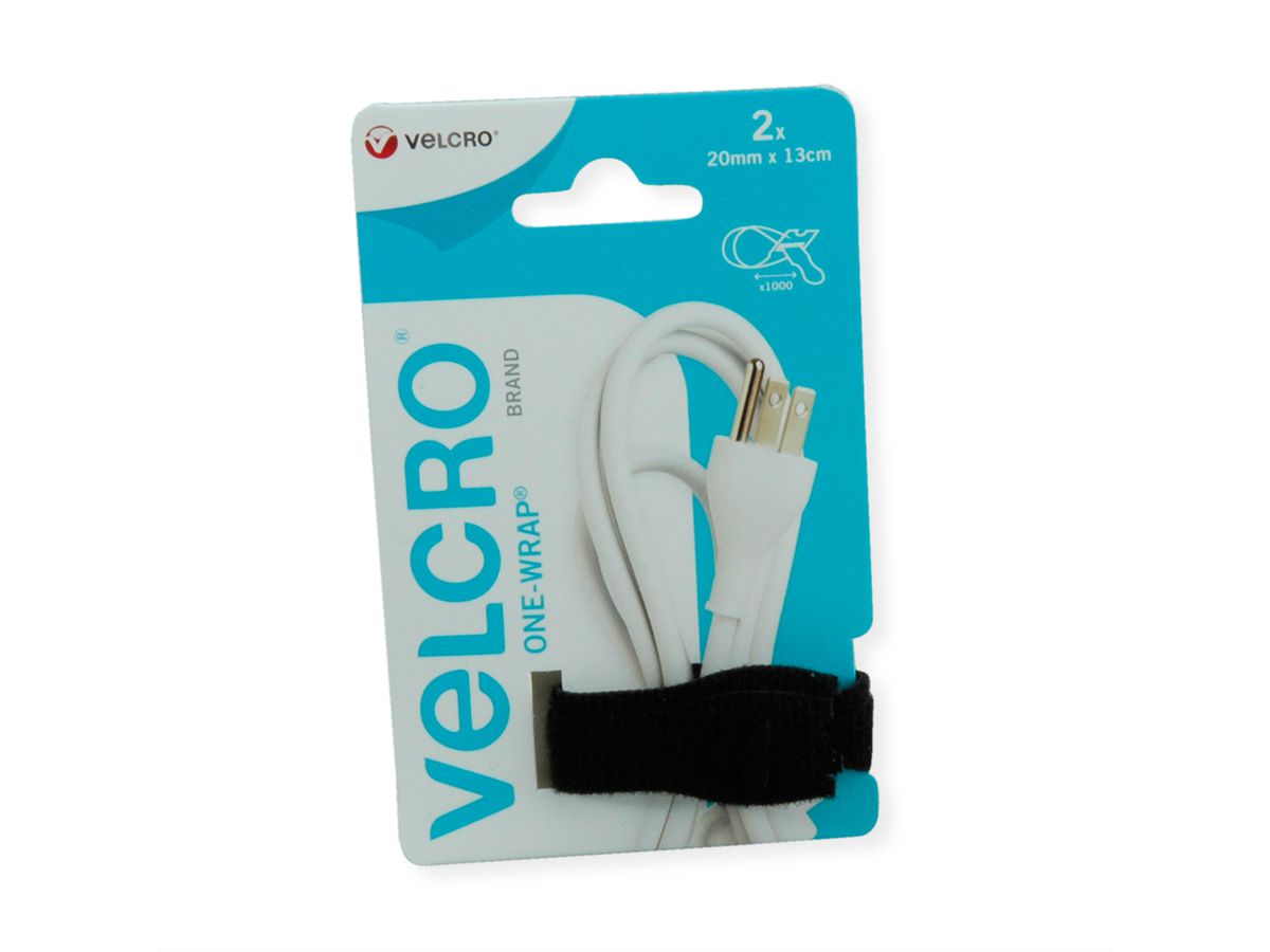 VELCRO® ONE-WRAP® Wiederverwendbare Streifen Snack Size, schwarz