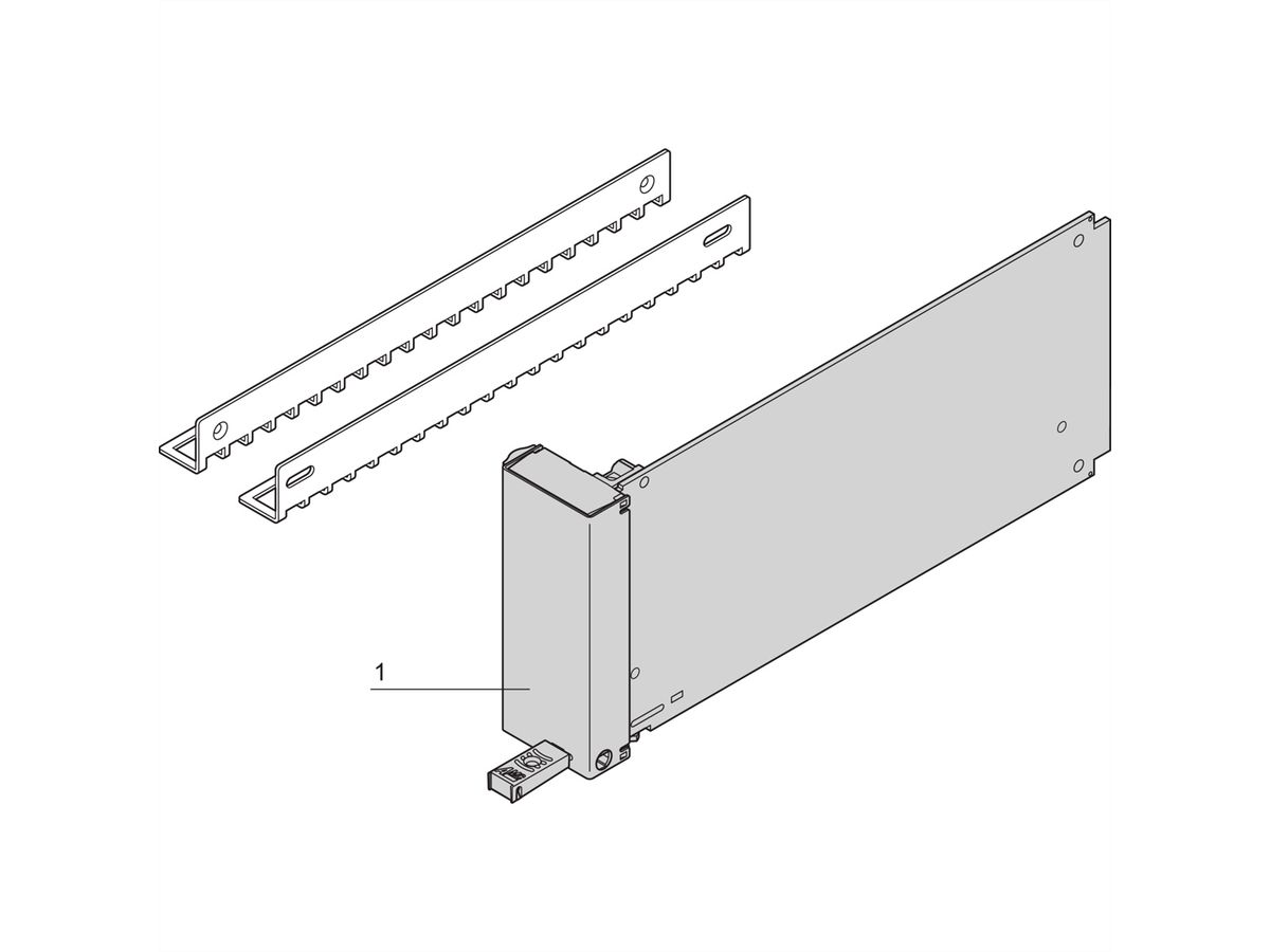 SCHROFF Filler-Modul mit Pull-Griff-Mechanik (Aluminium) - AMC BLINDMODUL FS D ALU