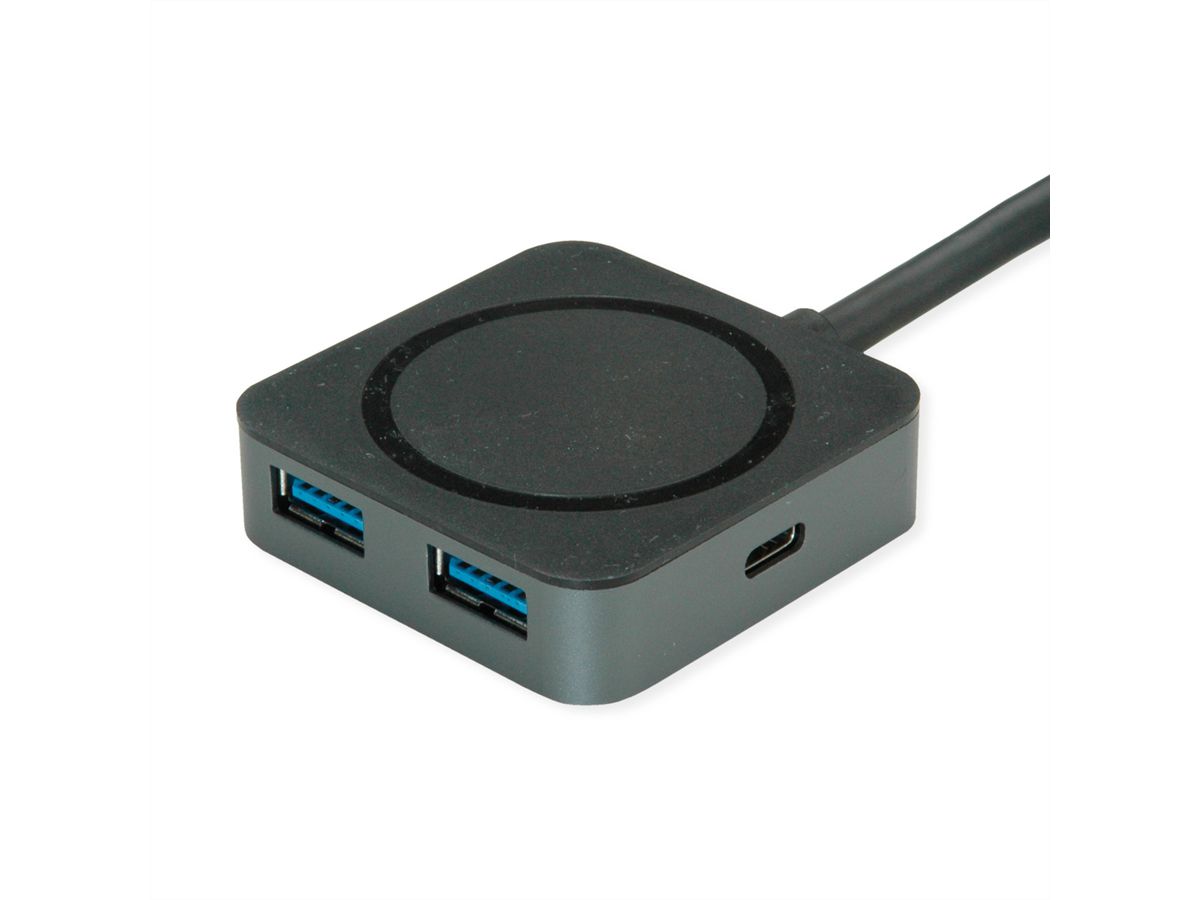 VALUE USB 3.2 Gen 2 Hub, 4 Ports (2x USB-A + 2x USB-C), mit Verlängerungskabel, 3 m