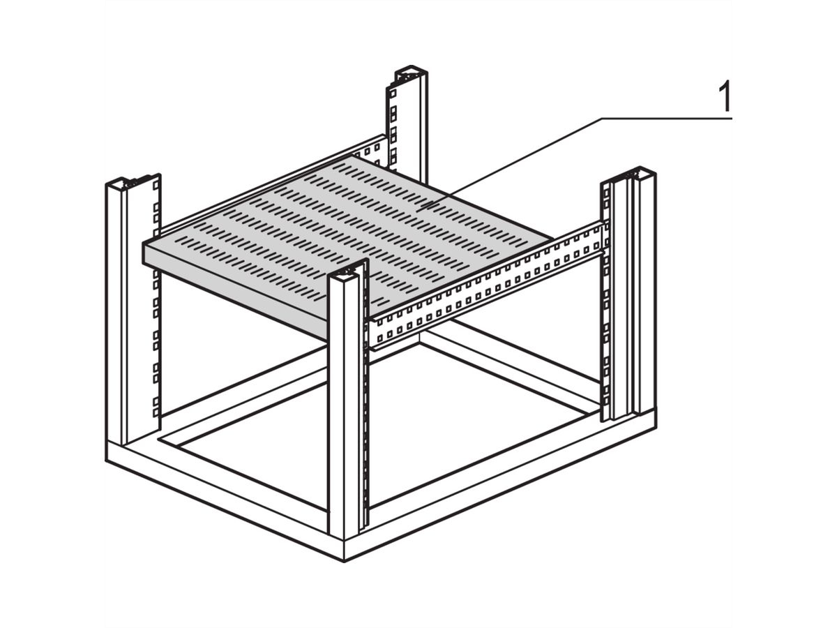 SCHROFF Fachboden stationär (Universal eurorack) - FACHB.UNI.STAT.800B500T 7021