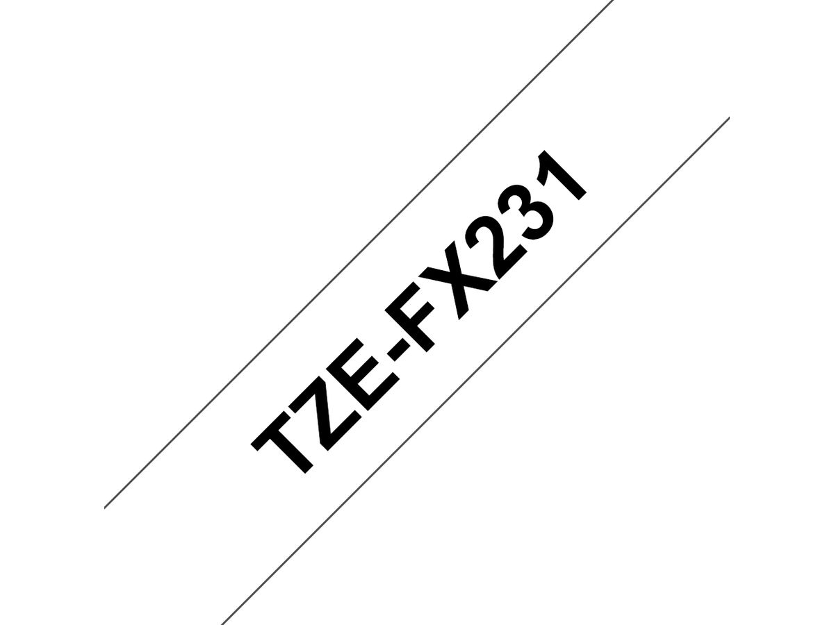 Brother TZE-FX231 Etiketten erstellendes Band Schwarz auf weiss TZ