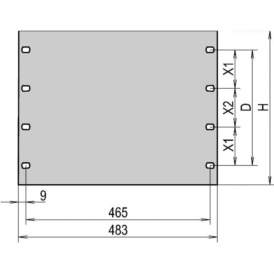 SCHROFF 19"-Blindblende 2 HE RAL 7021 schwarzgrau