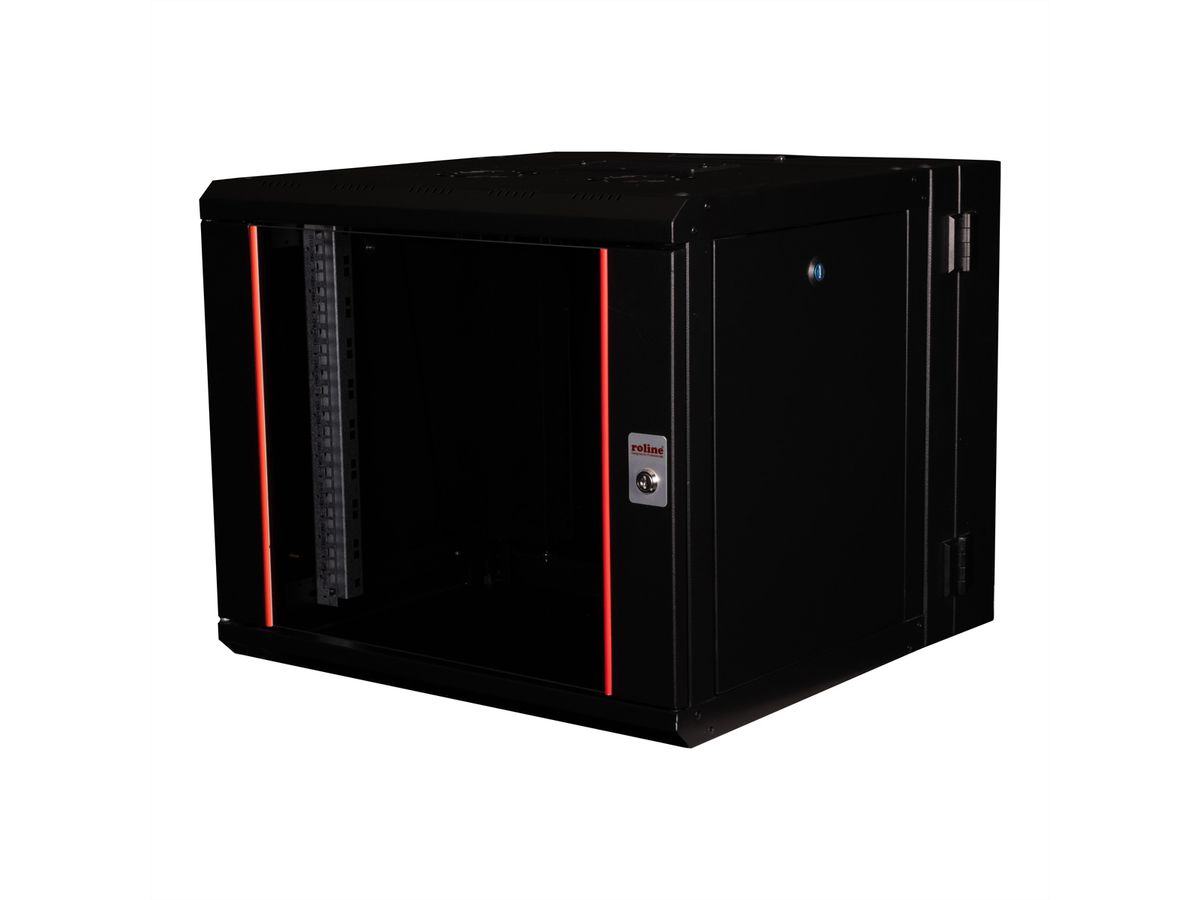 ROLINE 19-Zoll Wandgehäuse Pro 9 HE, 600x600 BxT zweiteilig schwenkbar schwarz
