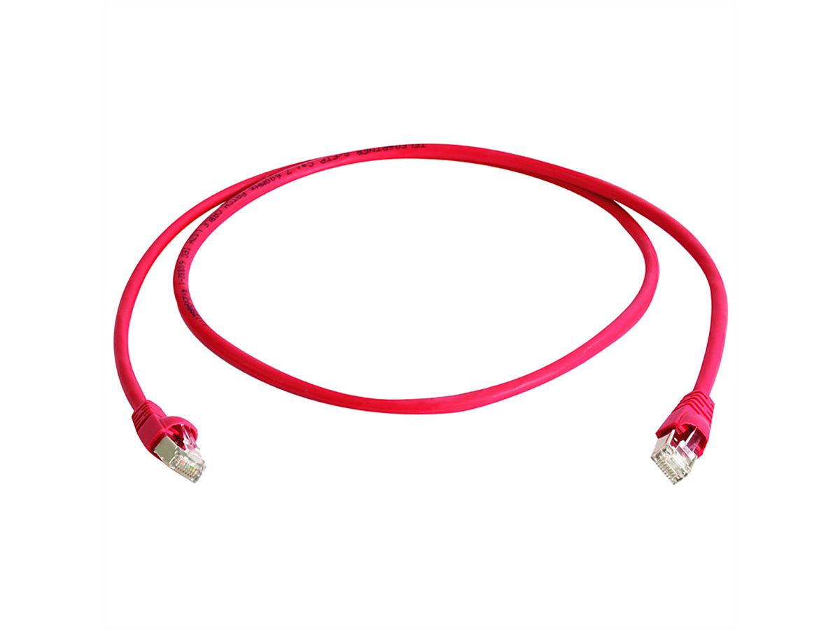 TELEGÄRTNER Patchkabel S/FTP Cat.6A 10/100/1000BT, crossover, rot, 2 m