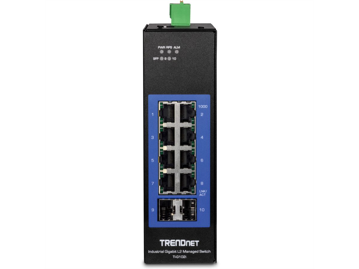 TRENDnet TI-G102i DIN-Rail Switch 10-Port Industrial Gigabit L2