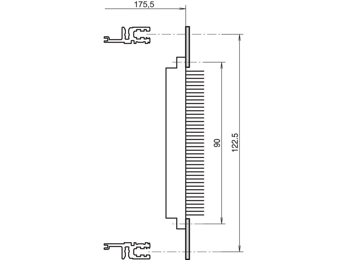 SCHROFF Lochschiene für Steckverbinder nach EN 60603-2 (DIN 41612) - LOCHSCH.84HP F DIN41612 4ST