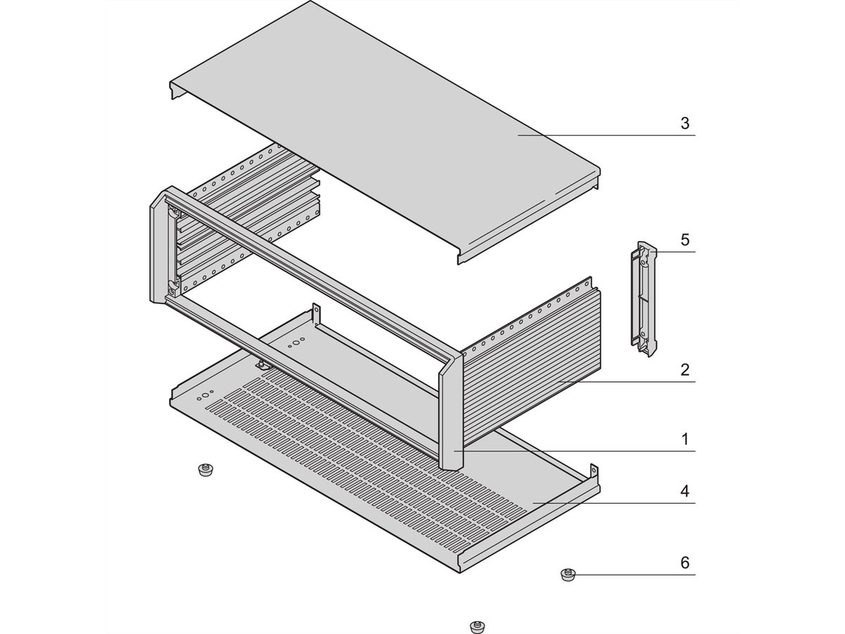 SCHROFF Gehäuse 2 und 3 HE, ungeschirmt - PROPAC PRO GEH.3HE 63TE 386T