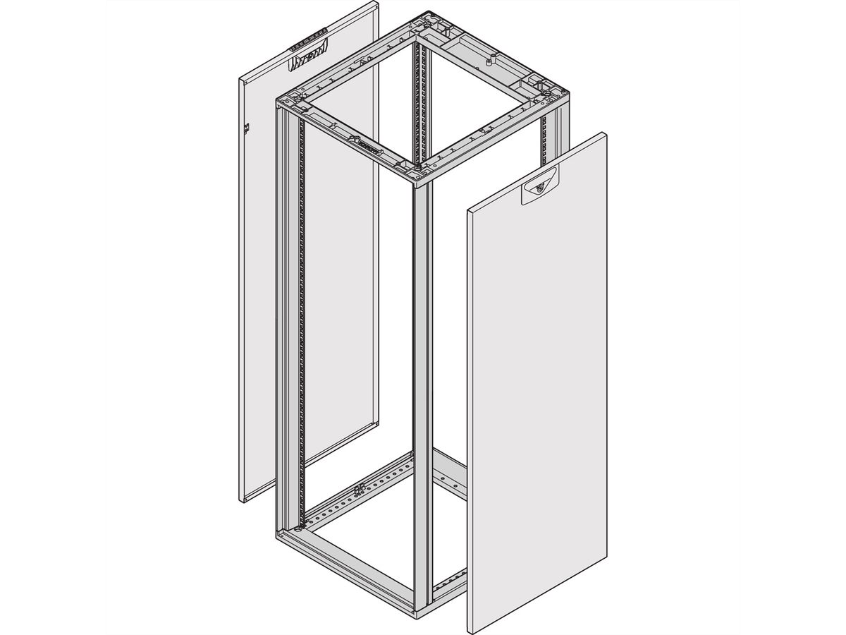 SCHROFF Seitenwand für Heavy-Duty - SEIT.WD.43HE 600T HD 7035 2X