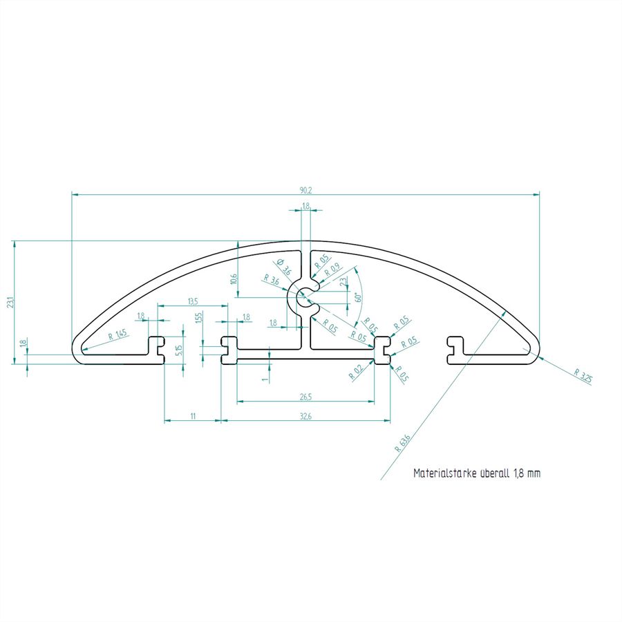 BACHMANN Easy-Bridge 100cm ALU eloxiert