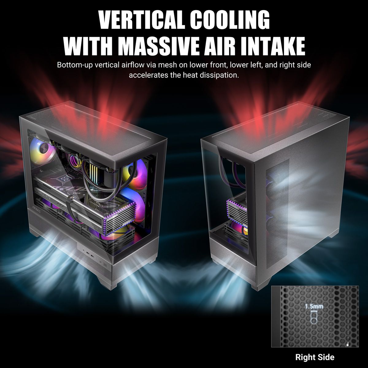 ANTEC CX500M ARGB PC Gehäuse Mini Tower Micro-ATX, schwarz