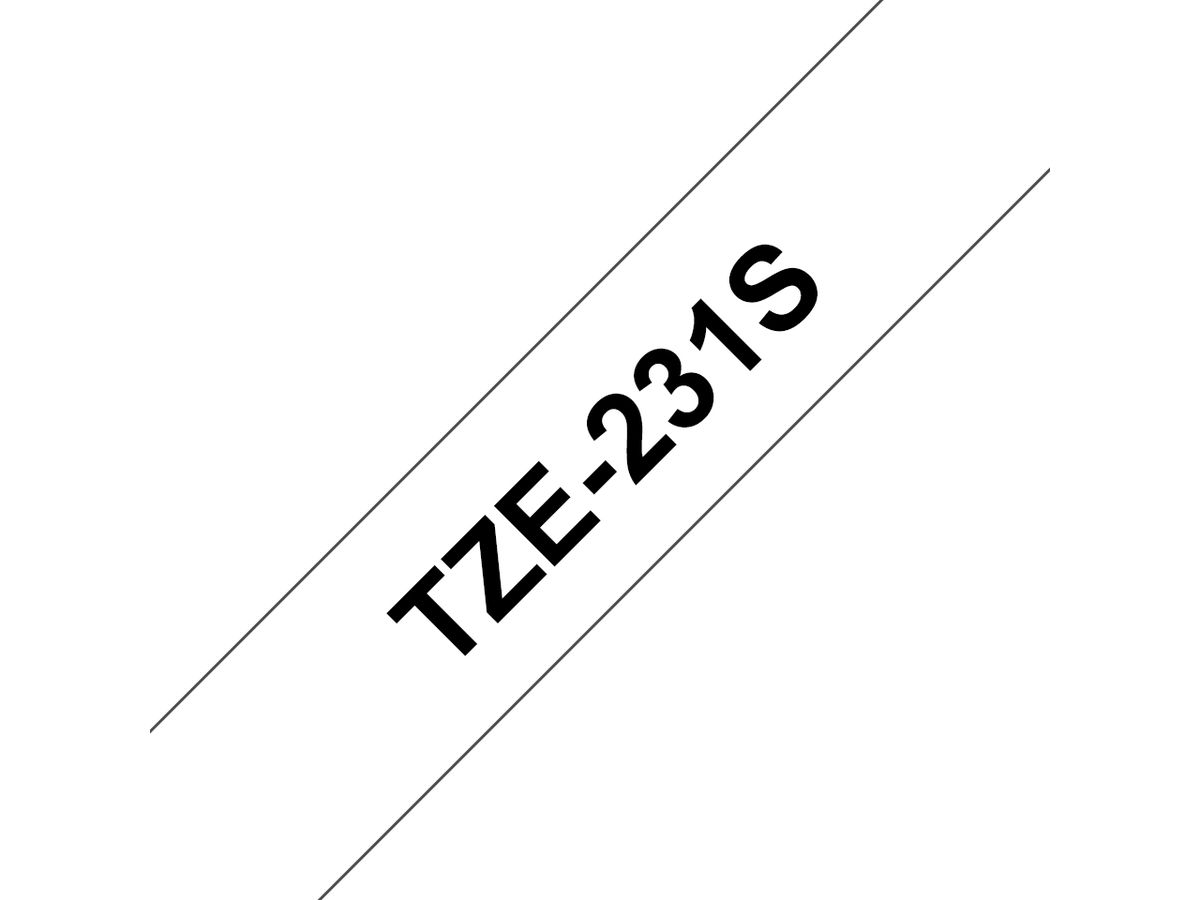 Brother TZE231S2 Etiketten erstellendes Band Schwarz auf weiss TZe