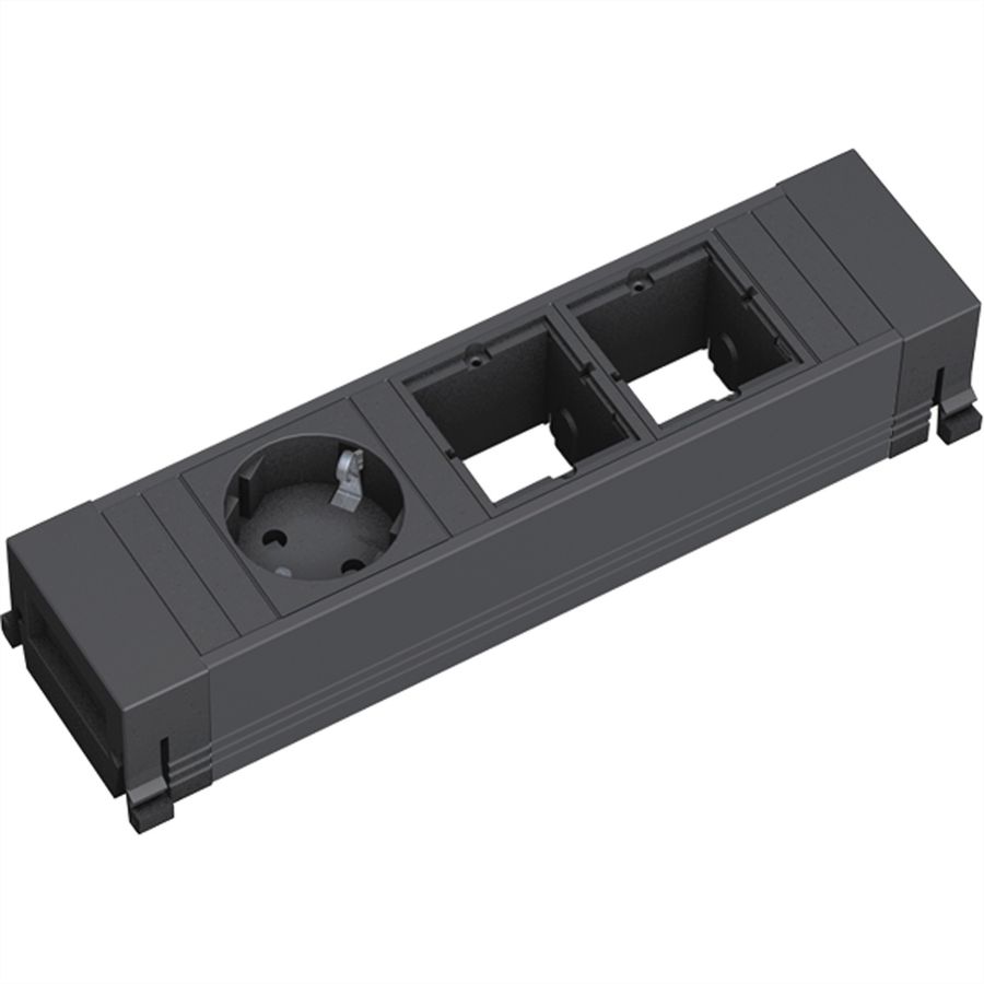 BACHMANN POWER FRAME 1xCEE7/3 2xCM, Kunststoffprofil 0,2m GST18