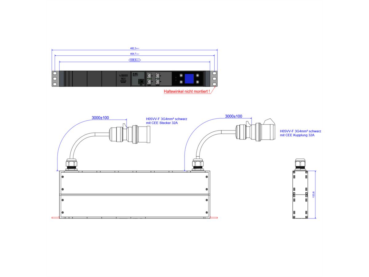 BACHMANN BN3000-XXL RCM Slv.3G4mm CEE32A, Messung pro Phase, Diffmessung