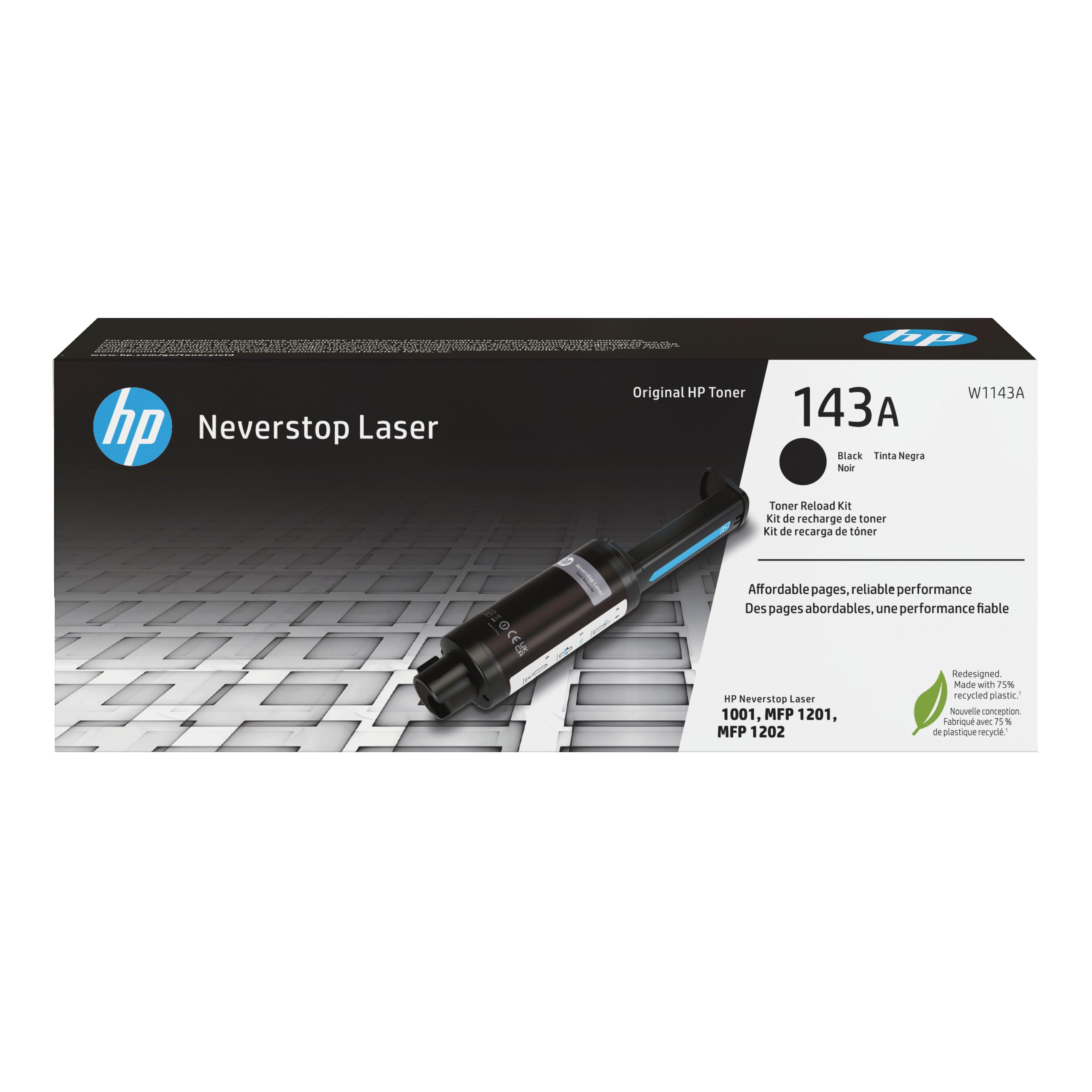 HP 143A Schwarz Original Neverstop Toner-Nachfüllkit