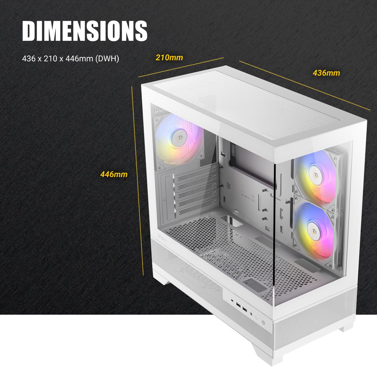 ANTEC CX500M ARGB PC Gehäuse Mini Tower Micro-ATX, schwarz