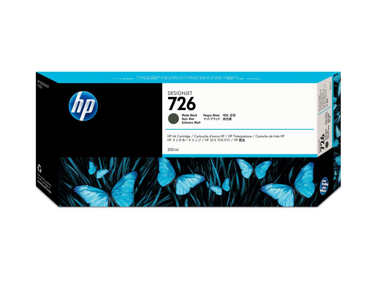 HP 726 Mattschwarz DesignJet Druckerpatrone, 300 ml