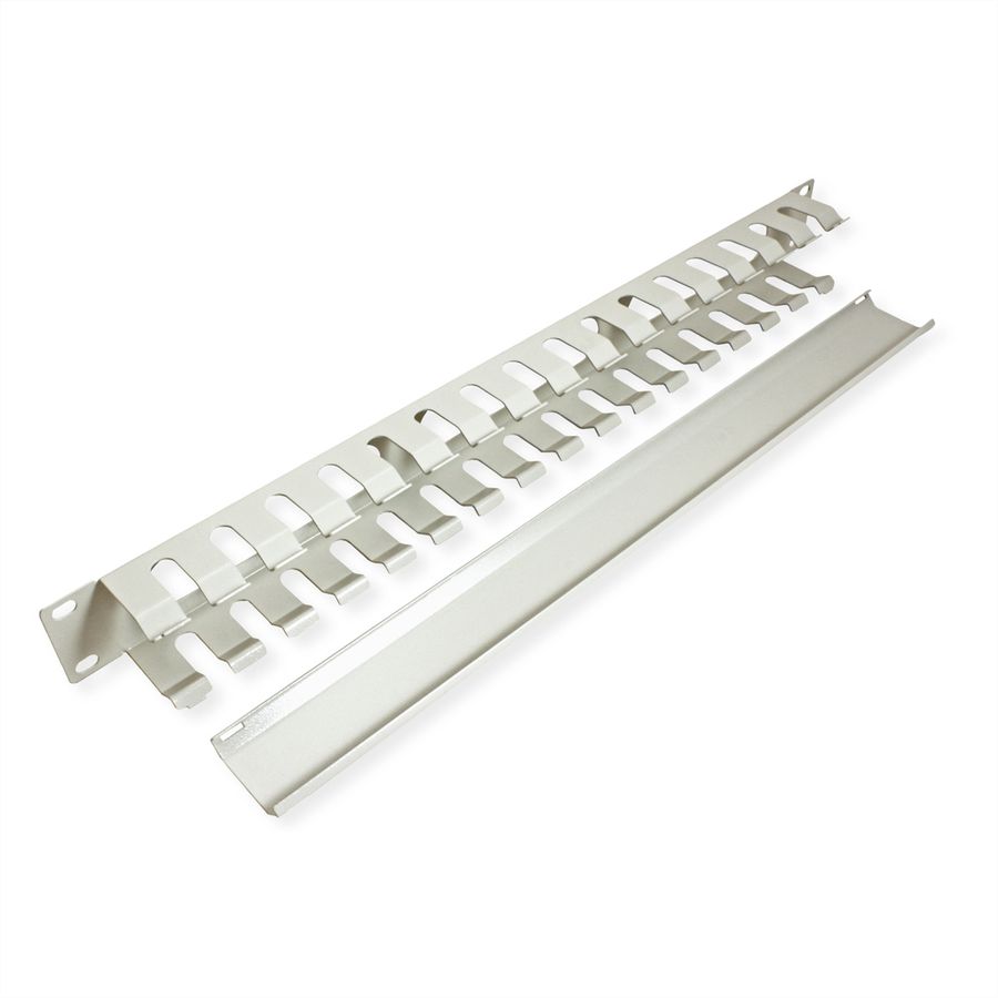 VALUE 19-Zoll-Frontplatte 1 HE mit Rangierkanal 40 x 40 mm, grau