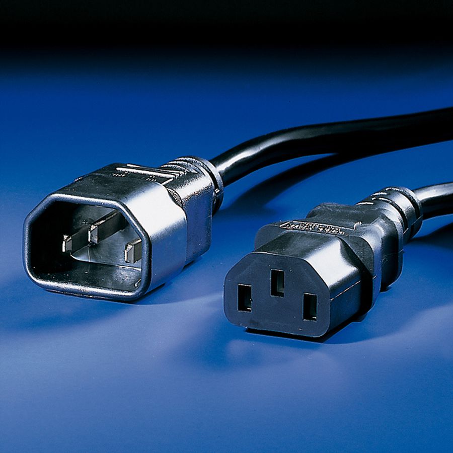 BACHMANN Kaltgeräte Kabel C13-C14, H05VV-F 3G1,0mm, schwarz, 0,5 m