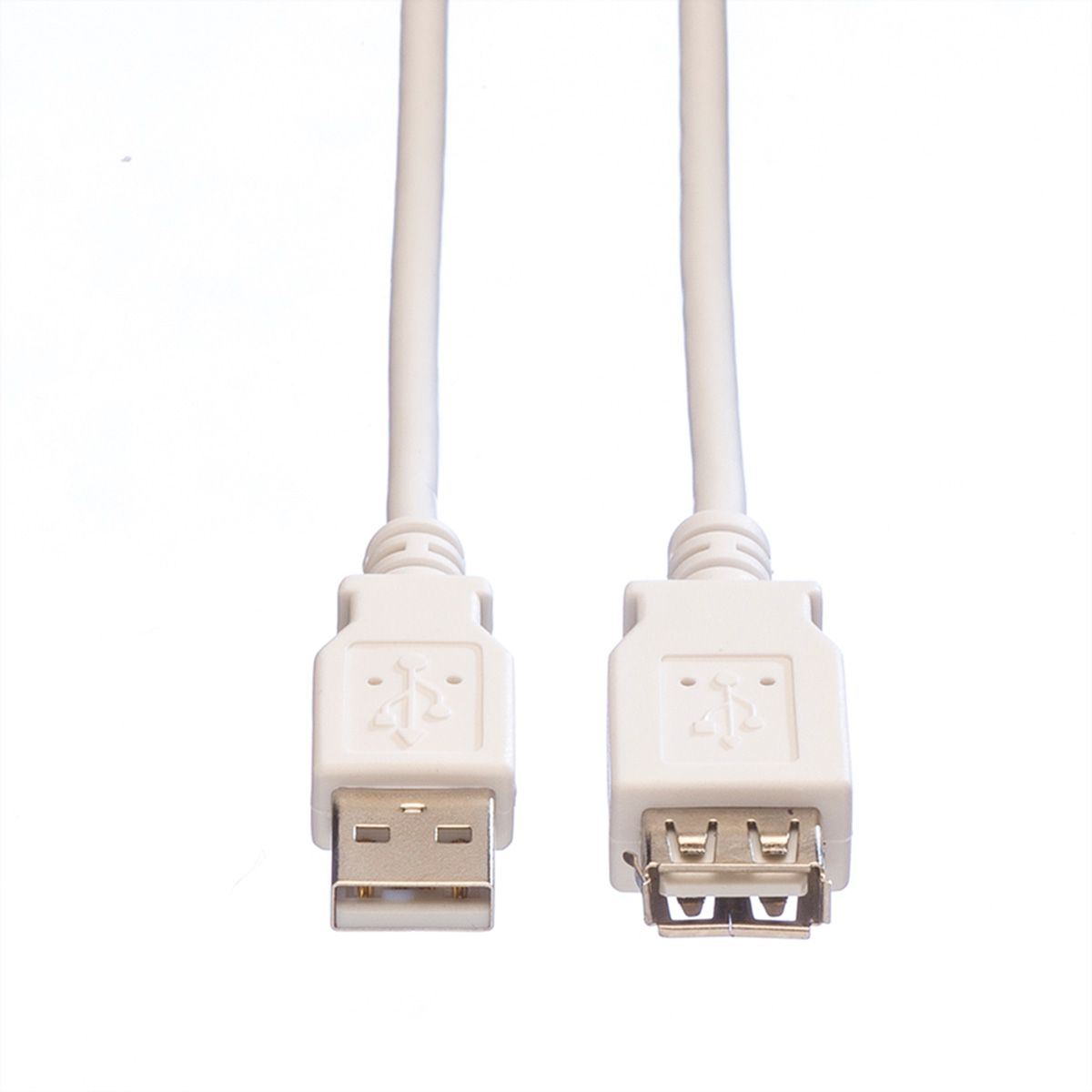 VALUE USB 2.0 Verlängerungskabel, Typ A-A, ST/BU, weiß, 0,8 m