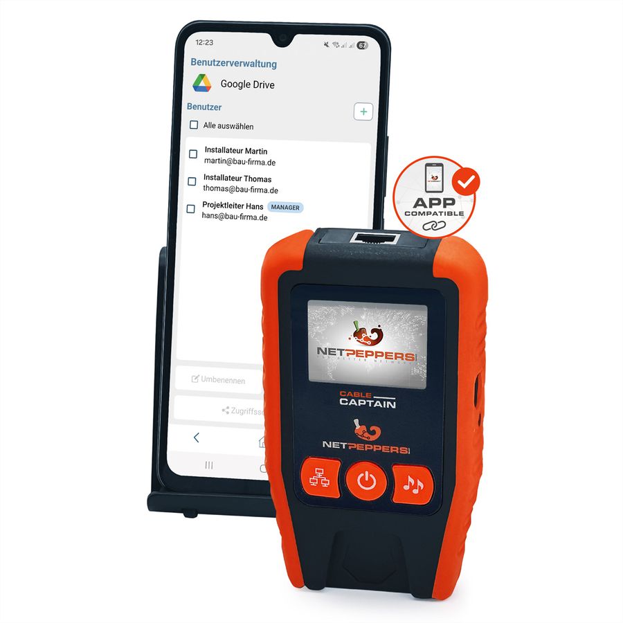 NetPeppers Cable Captain, Verifizierer mit App-Unterstützung