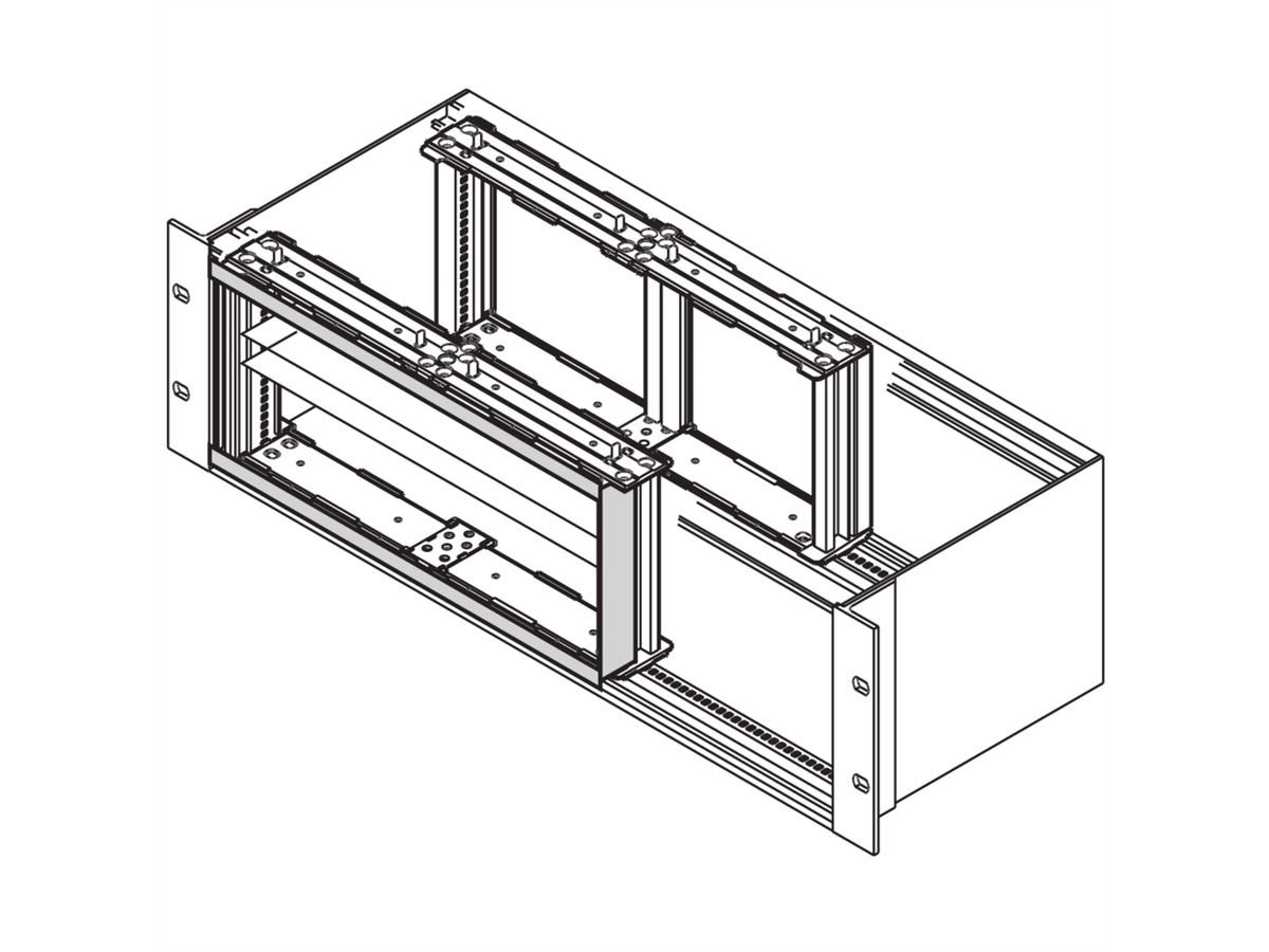 SCHROFF Frontrahmen, EMV-geschirmt, für horizontalen Kartenausbau - FRONTRAHMEN 3HE EMC