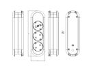 BACHMANN SMART 3xCEE7/3 braun, 3x Schutzkontakt