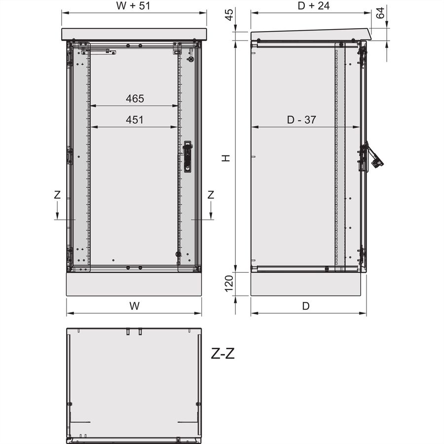 SCHROFF COM ECL 600H600B500T M.SOCK.
