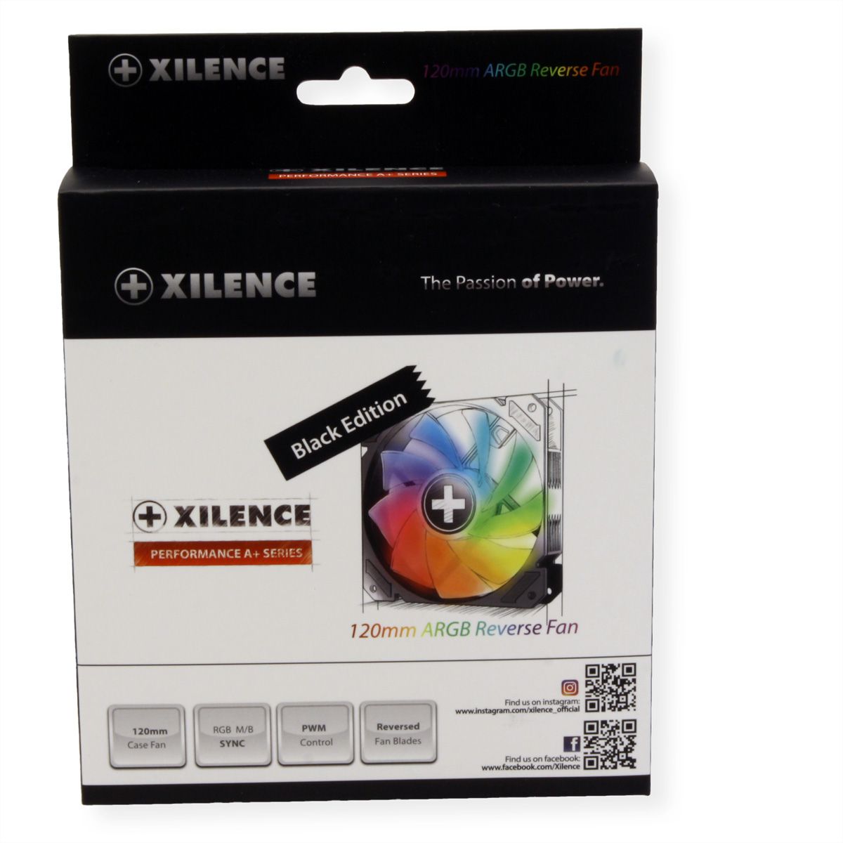 XILENCE Performance A+ REVERSE XF065, 120mm ARGB LED Lüfter schwarz