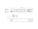 BACHMANN CONI 4xCEE7/3 1xUSB A/C 22W 1xCM 0,2m GST18 RAL9010