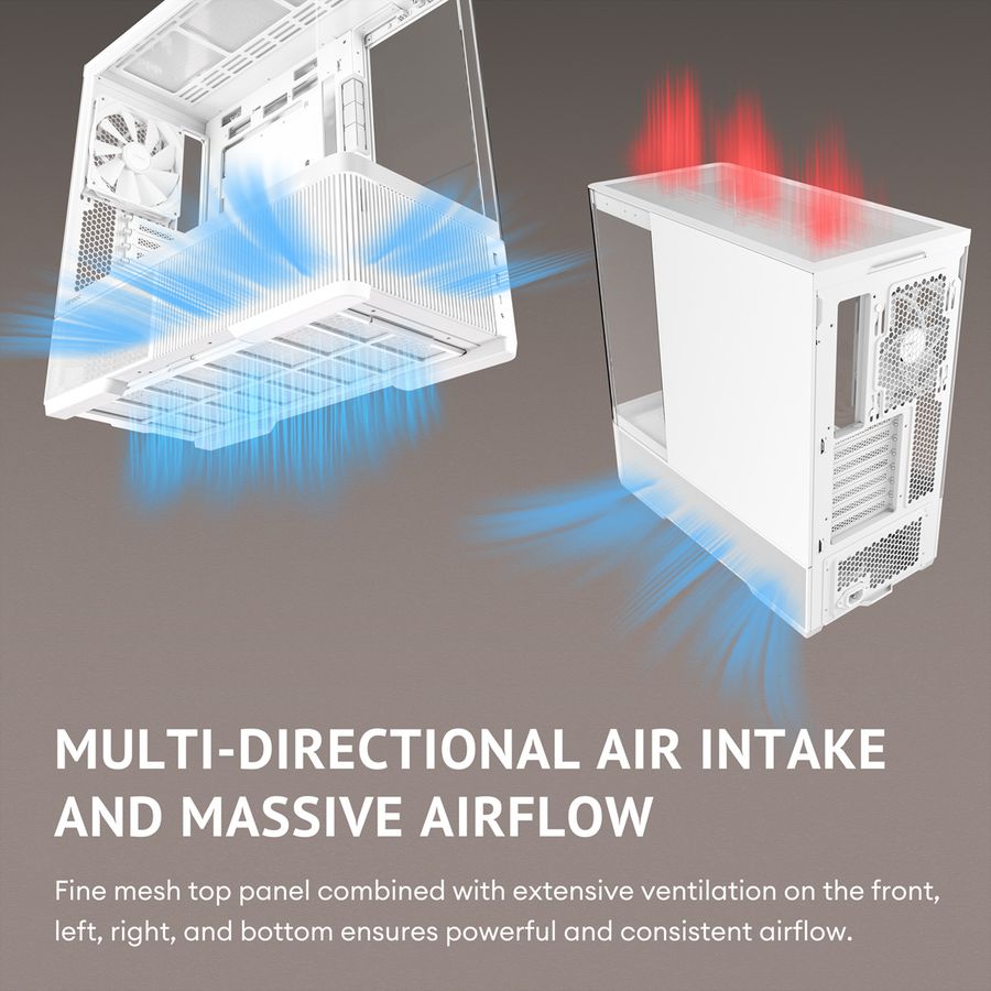 ANTEC Constellation C6 Curve Air White PC Gehäuse ATX Midi Tower, weiß