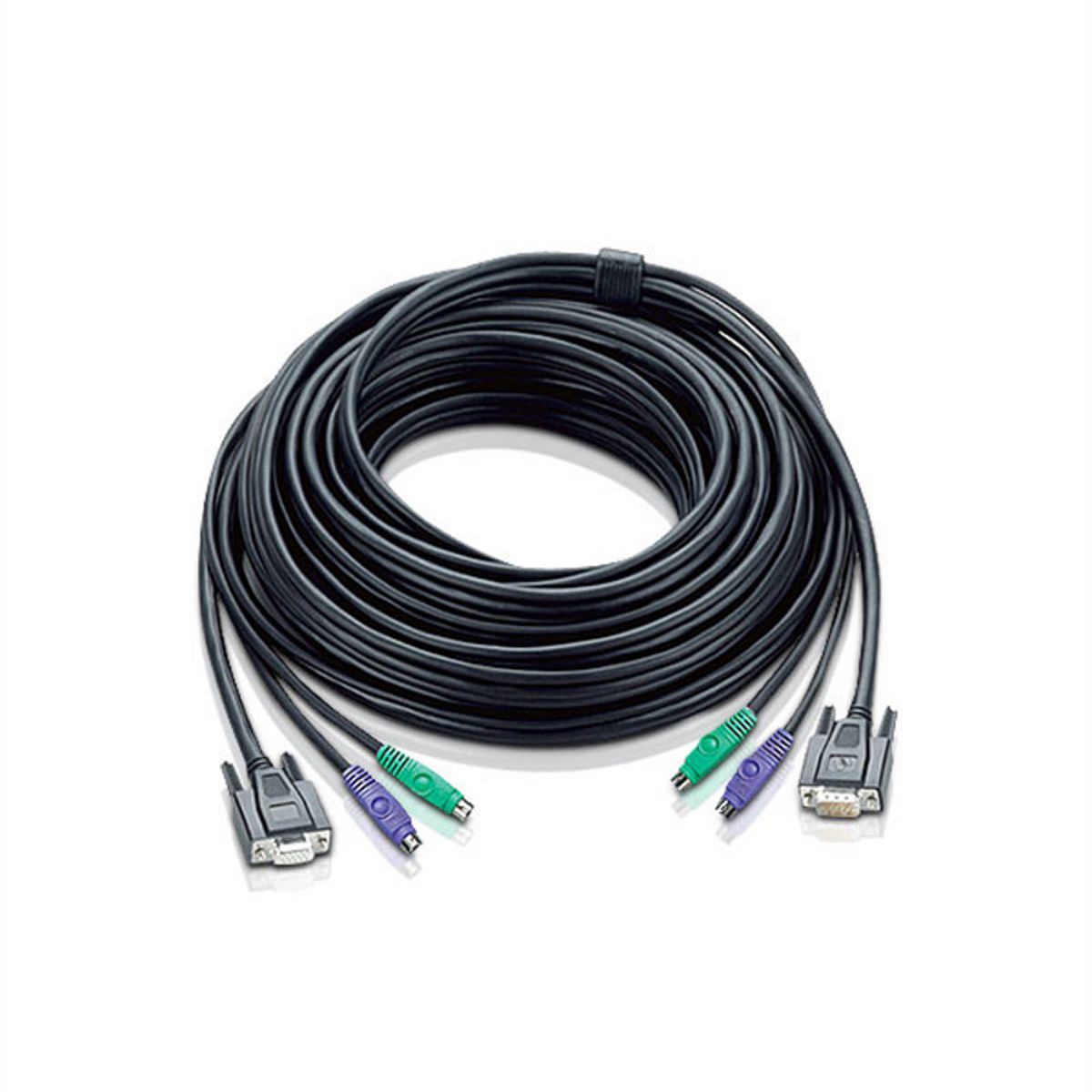ATEN 2L-1010P/C KVM VGA Anschlusskabel, schwarz, 20 m