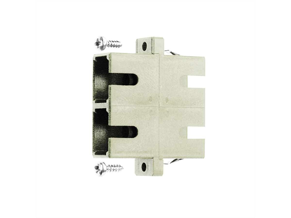 TELEGÄRTNER SC Duplex Kupplung, Multimode, Keramikhülse, Kunststoffgehäuse, beige
