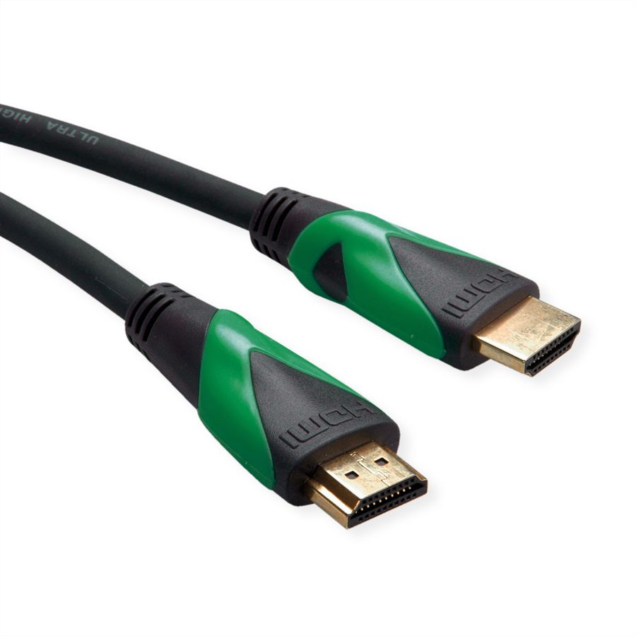 ROLINE GREEN ATC 8K HDMI Ultra HD Kabel mit Ethernet, ST/ST, schwarz, 2 m