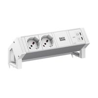 BACHMANN DESK2 ALU WHITE 2xP40, 1xUSB C/C 65W L=0,2m RAL9010