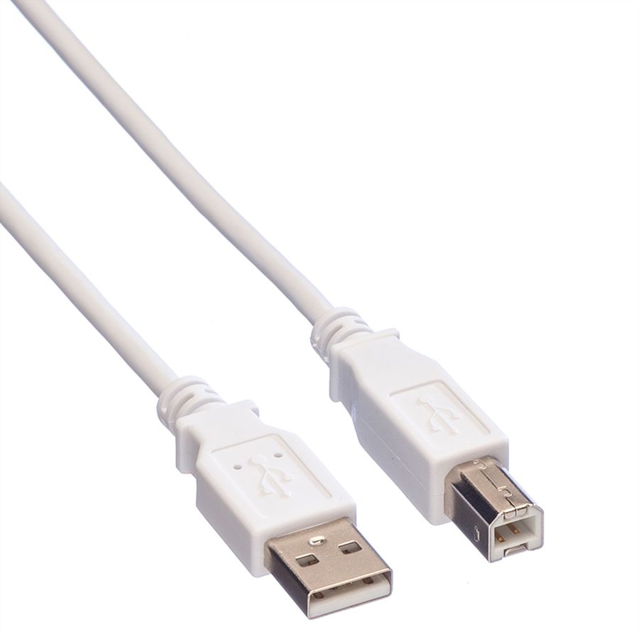 VALUE USB 2.0 Kabel, Typ A-B, weiß, 1,8 m