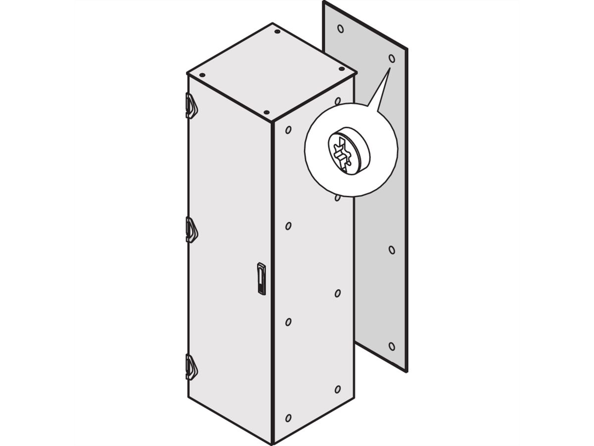 SCHROFF Rückwand, geschraubt - RWD 1400H 600B IP55 RAL 7021