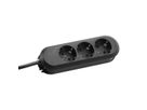 BACHMANN SMART Steckdosenleiste 3x Schutzkontakt, geschraubt, schwarz, 1,5 m