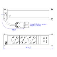 BACHMANN POWER FRAME M 3xP40, 1xUSB A&C 22W 0,2m GST18 Italia