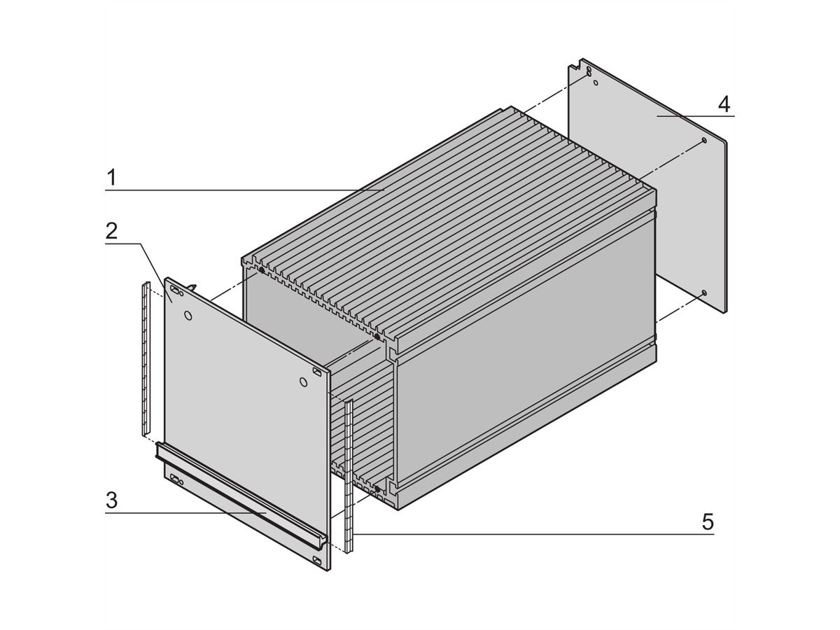 SCHROFF HF-Kassetten, 3 HE-Bausätze, Frontplatte geschirmt - HF-KASSETTE 3HE 7TE 167T