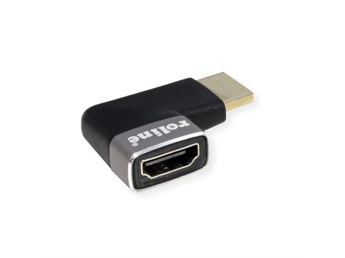 ROLINE 8K HDMI Adapter, HDMI ST/BU, 90° gewinkelt