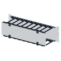 19"-Kabelmanager 2 HE mit klappbarer Blende, lichtgrau