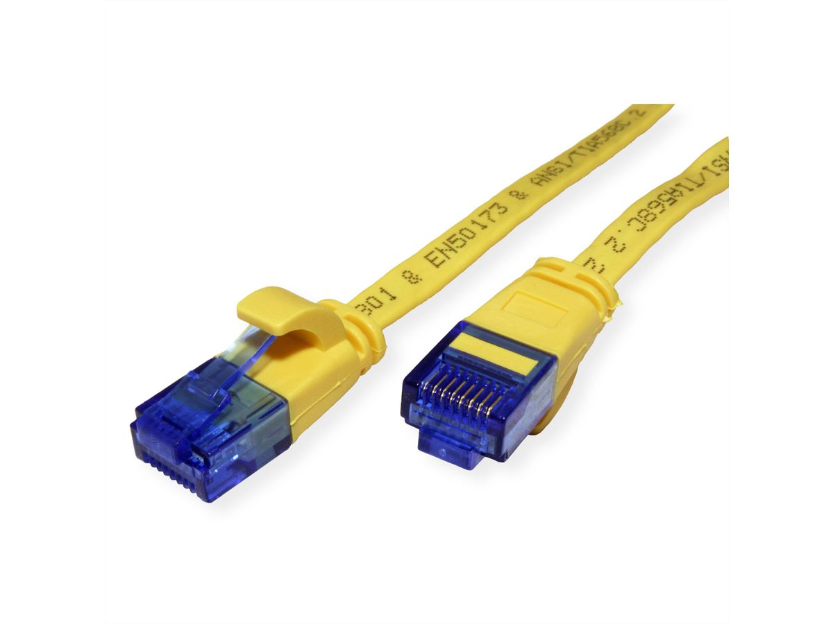 VALUE Patchkabel Kat.6A (Class EA) UTP, extra-flach, gelb, 0,5 m
