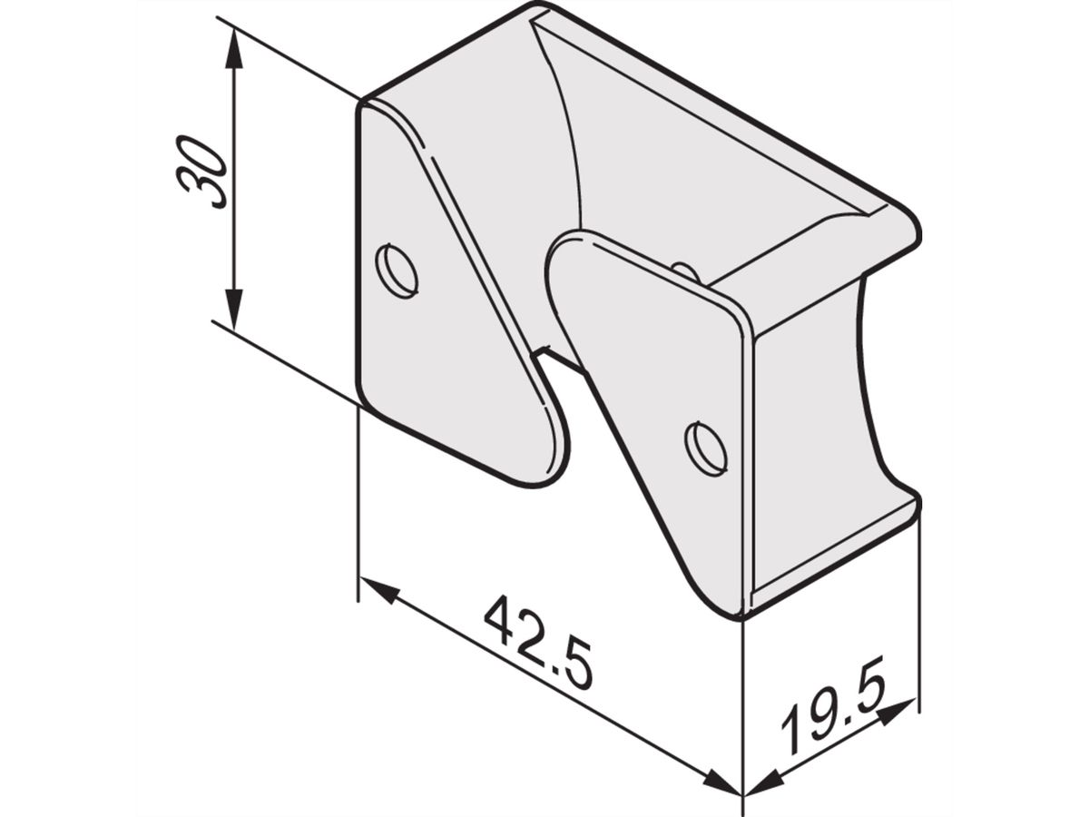 SCHROFF Kabelführung zum Kleben - KABELFUEHRUNG ZUM KLEBEN(4X)